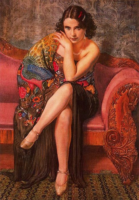 Manila Shawl (peacock) — Jorge Apperley (george Owen Wynne Apperley)