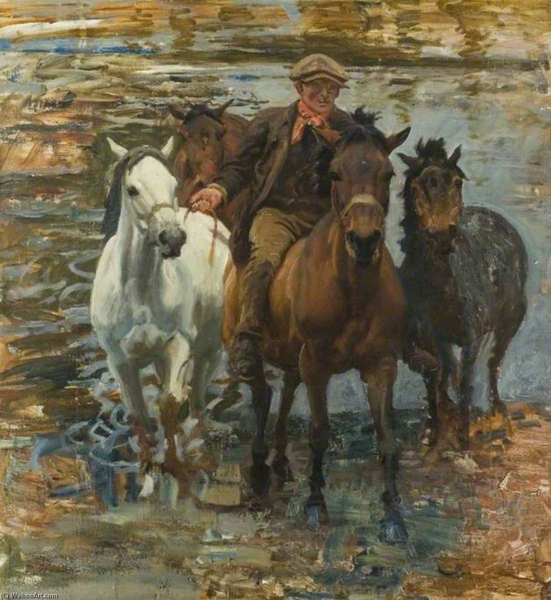 Studie Für ‚die Furt‘ — Sir Alfred James Munnings