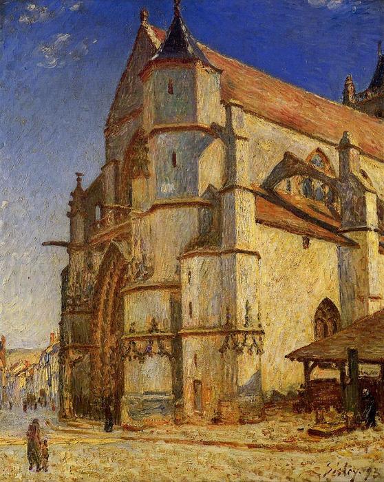 The Church At Moret In Morning Sun — Alfred Sisley