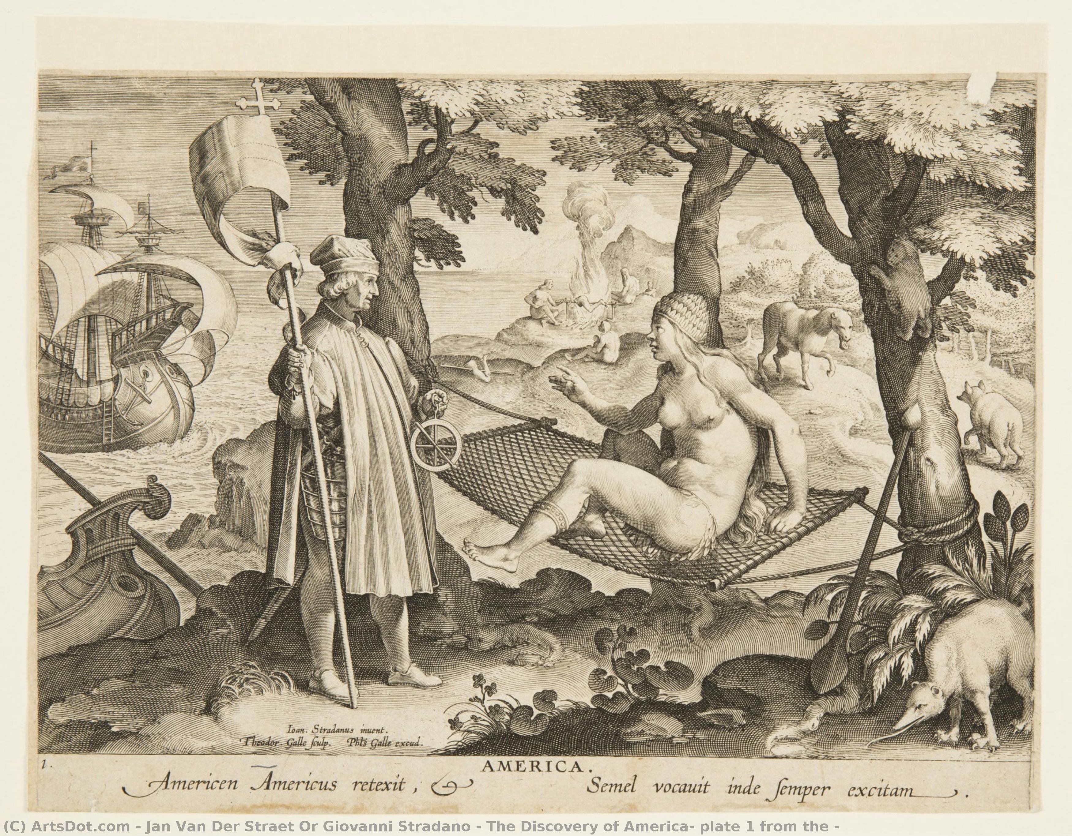 The Discovery Of America, Plate 1 From The — Jan Van Der Straet Or Giovanni Stradano