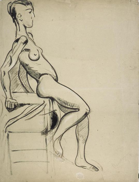 Female Nude On A Chair — Theo Van Doesburg