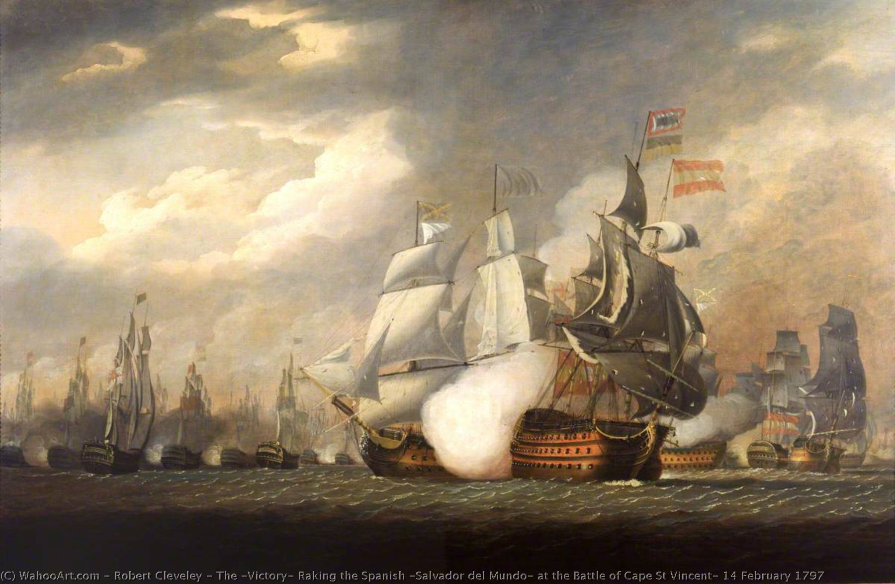 The 'victory' Raking The Spanish 'salvador Del Mundo' At The Battle Of Cape St Vincent, 14 February 1797 — Robert Cleveley