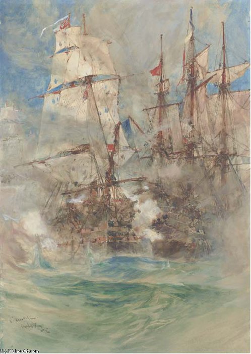 A Sceme From The Battle Of Trafalgar — Charles Edward Dixon