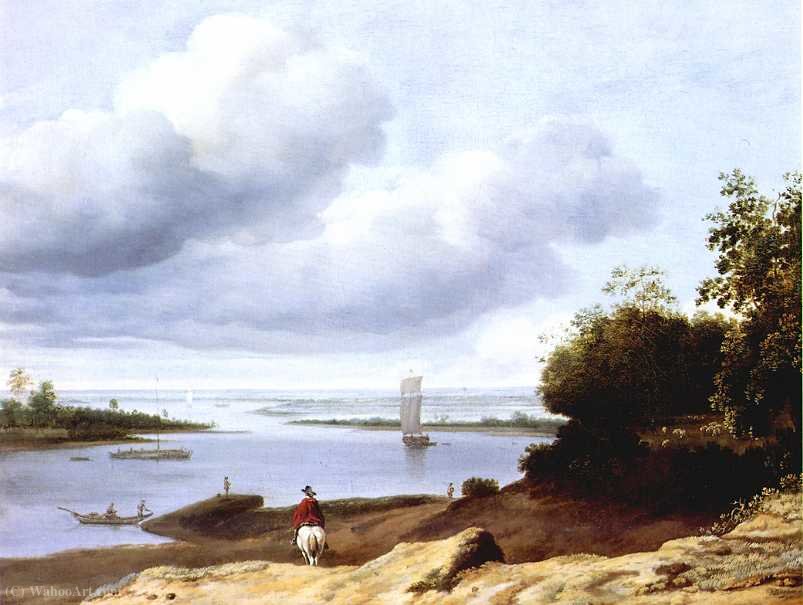 Extensive River View With A Horseman — Anthonie Van Borssum