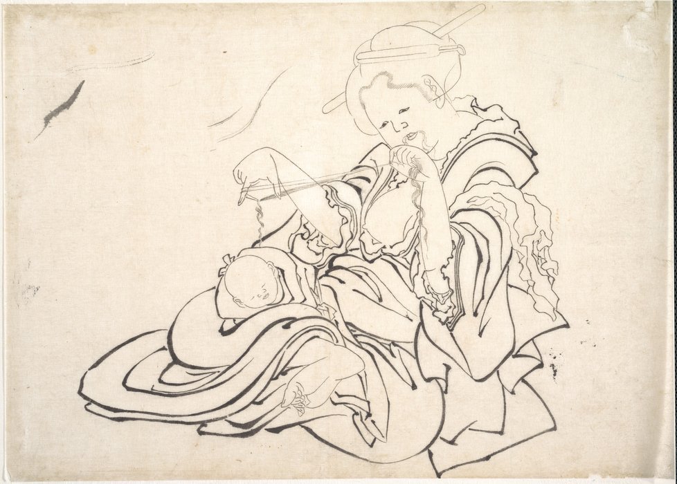 A Woman And Baby — Katsushika Hokusai