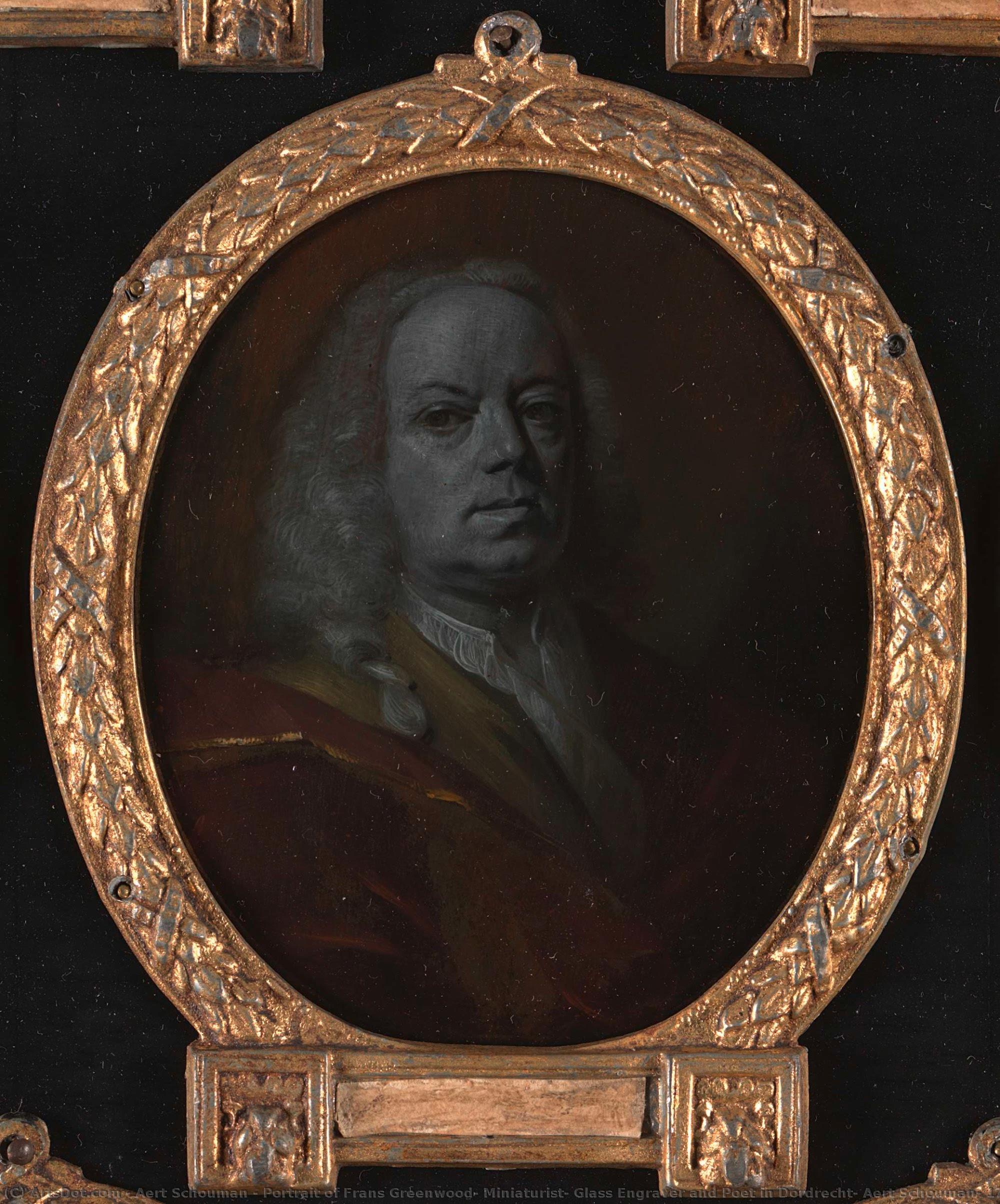 Portrait Of Frans Greenwood, Miniaturist, Glass Engraver And Poet In Dordrecht, Aert Schouman, 1732 - 1771 — Aert Schouman