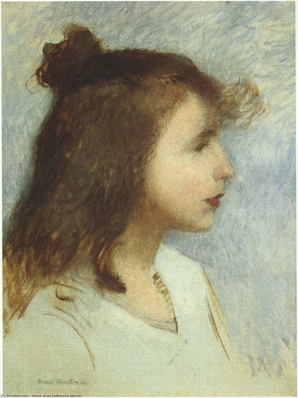 Sketch Of A Young Girl — Henri Jean Guillaume Martin