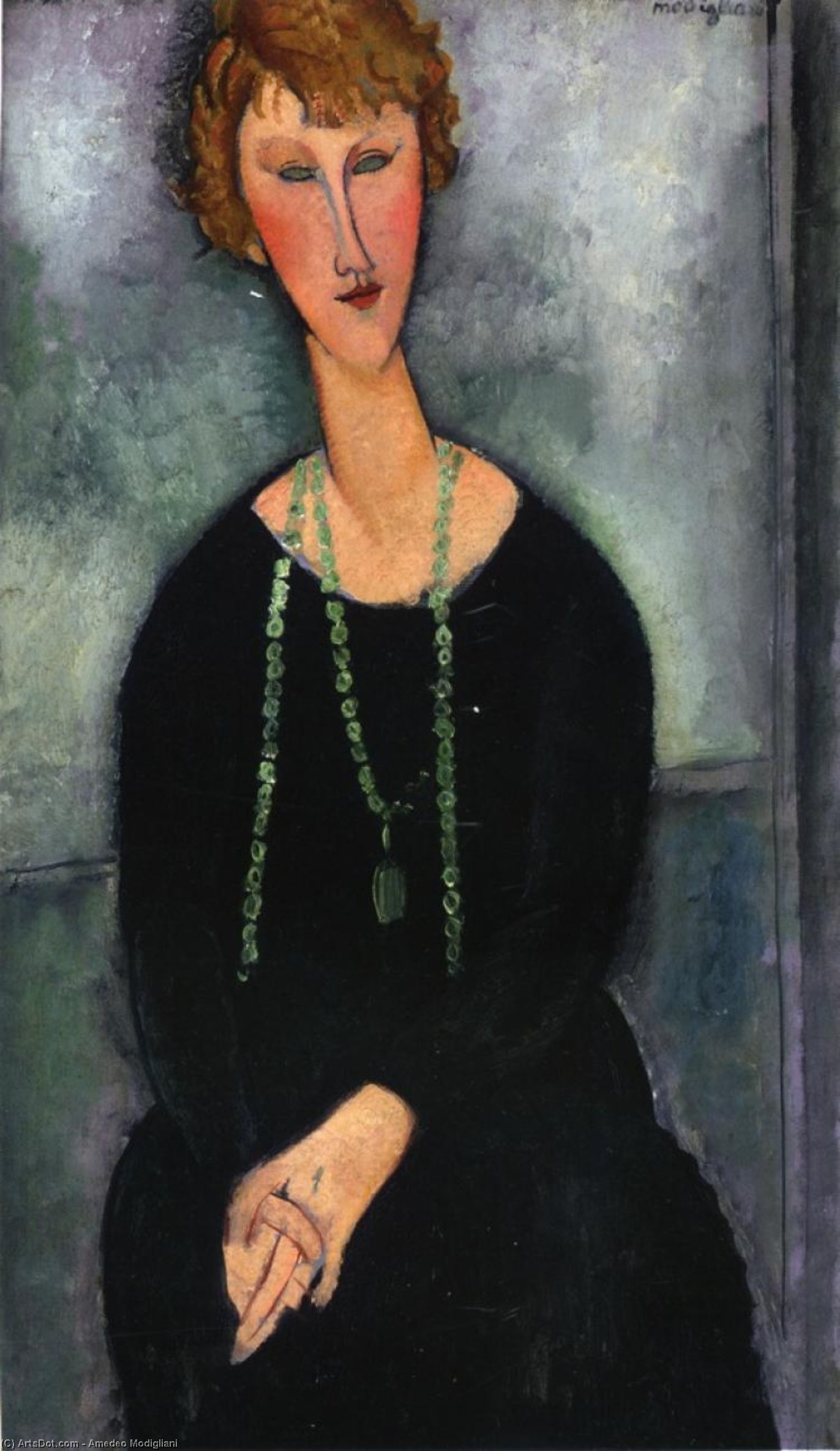 Woman With A Green Necklace (also Known As Madame Menier) — モディリアーニ