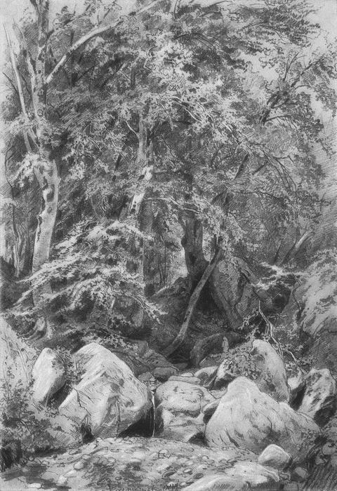 Trees Near A Stream On Mount Castel — Ivan Ivanovich Shishkin