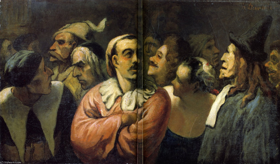 Groupe De Comédiens À Mi-corps, L'ancienne Comédie Française, Group Actors With Half-length, The Old French Comedy, — Honoré Daumier