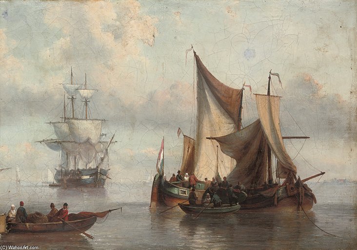 Dutch Fishermen Preparing Their Pincks For The Day — Charles Martin Powell