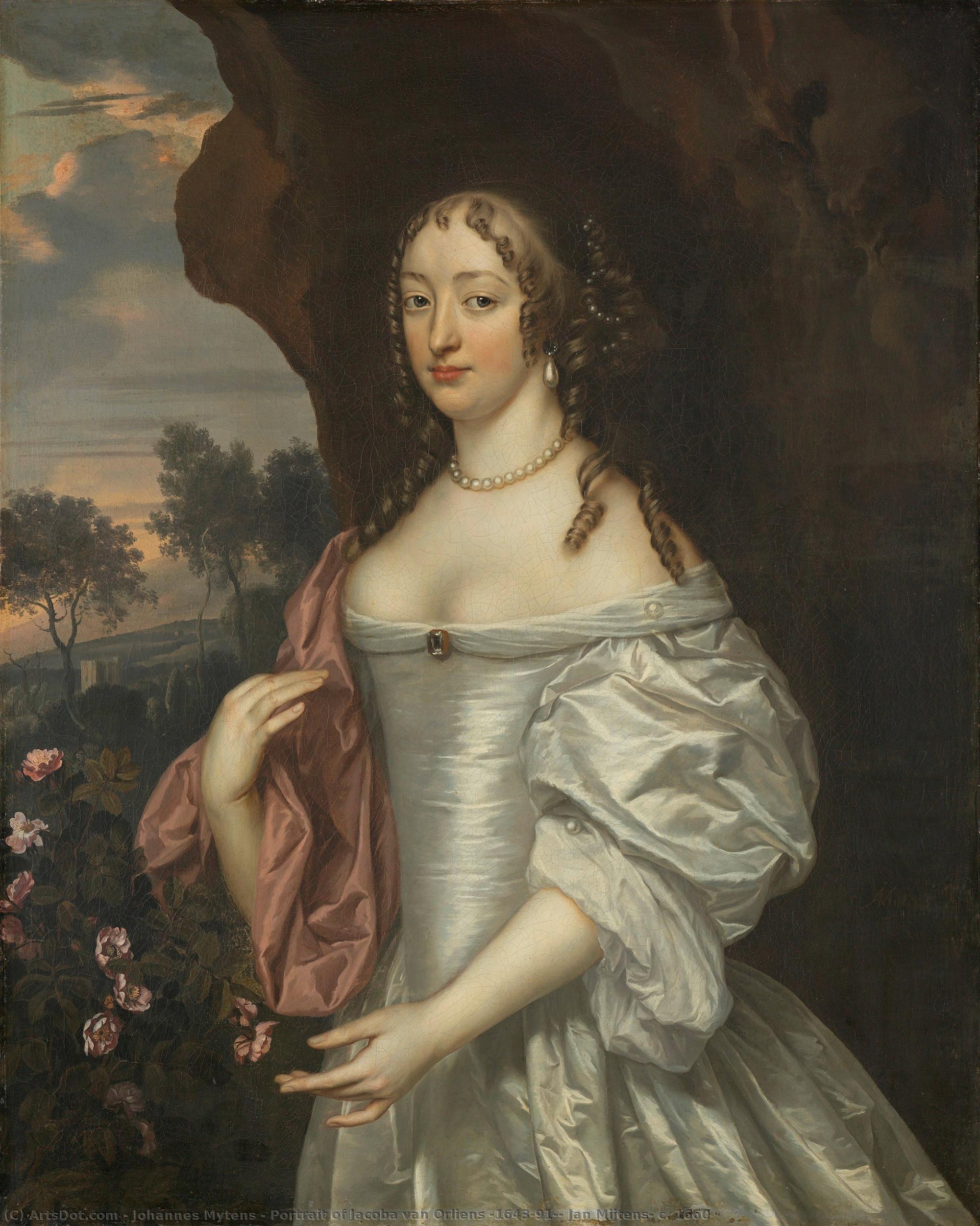 Portrait Of Jacoba Van Orliens (1643-91), Jan Mijtens, C. 1660 — Johannes Mytens
