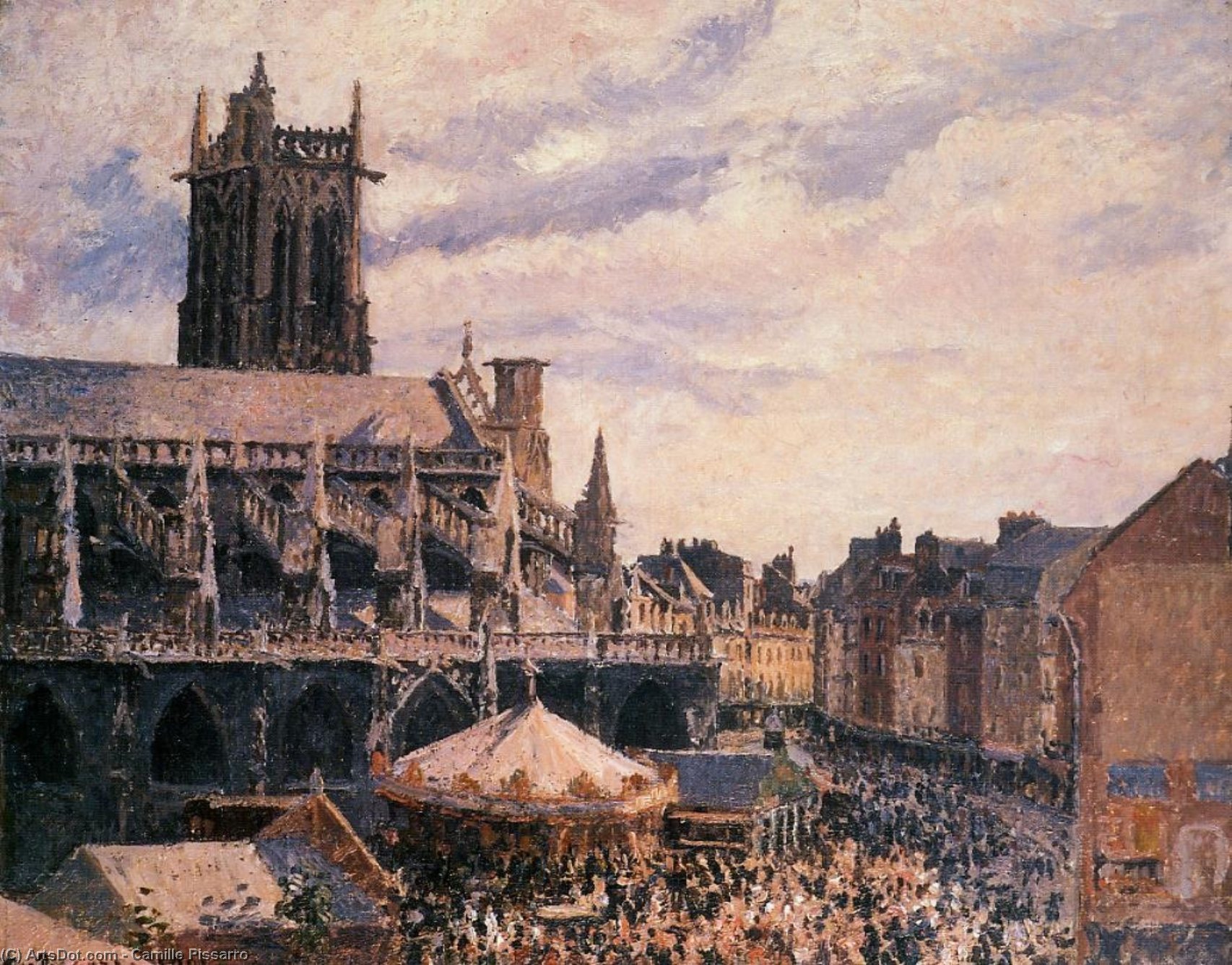 Die Kirche Von Saint Jacques Und Dieppe — Camille Pissarro