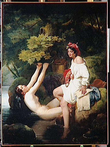 Deux Jeunes Filles Se Baignent Dans Le Lac De Nemi — Victor Schnetz