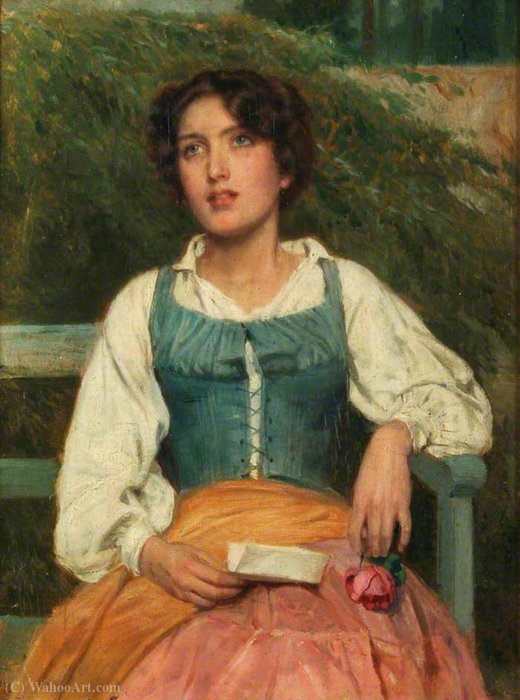 Portrait Of A Young Woman With A Love Letter — John Bagnold Burgess