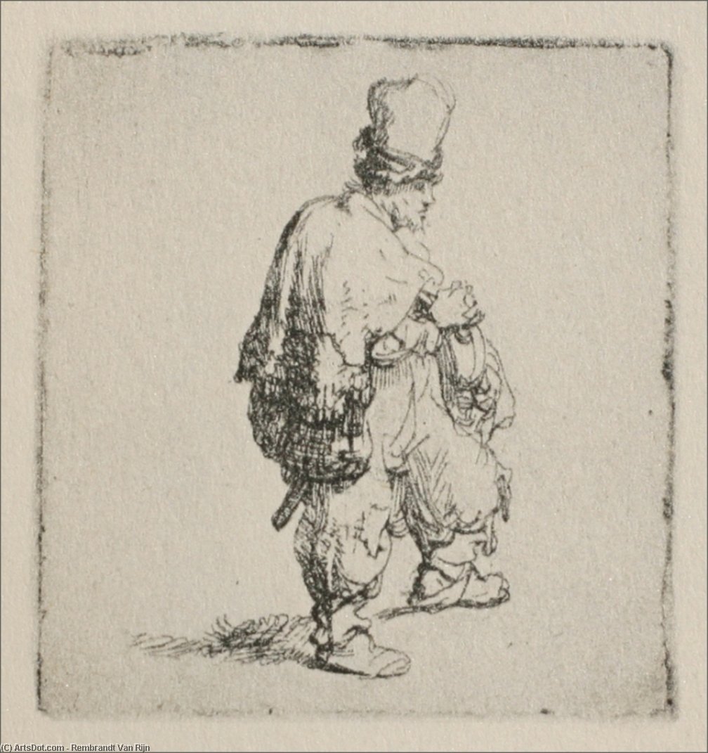 A Polander Walking Towards The Right — Rembrandt Van Rijn