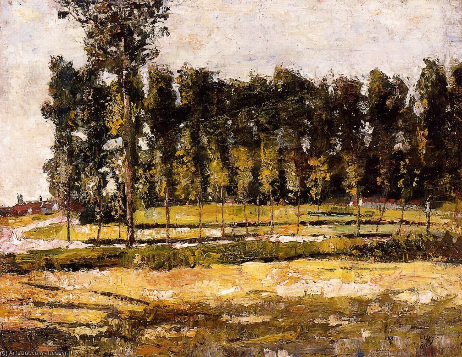 Village Road At The Edge Of The Forest — Lesser Ury