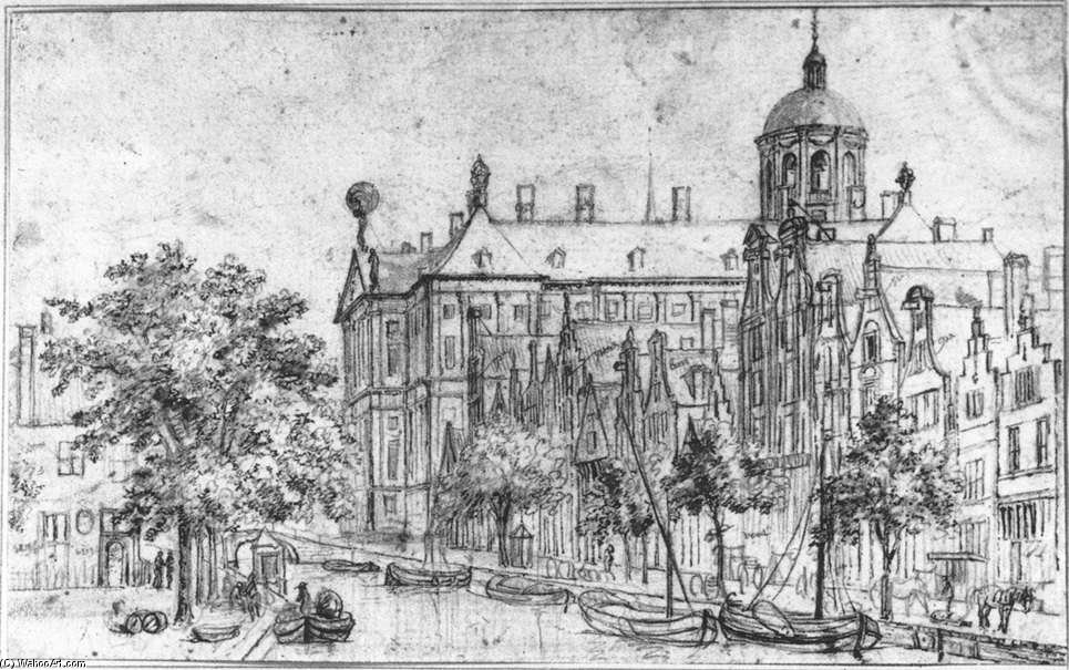 Amsterdam, The Nieuwezijds Near The Bloemmarkt_2 — Gerrit Adriaenszoon Berckheyde