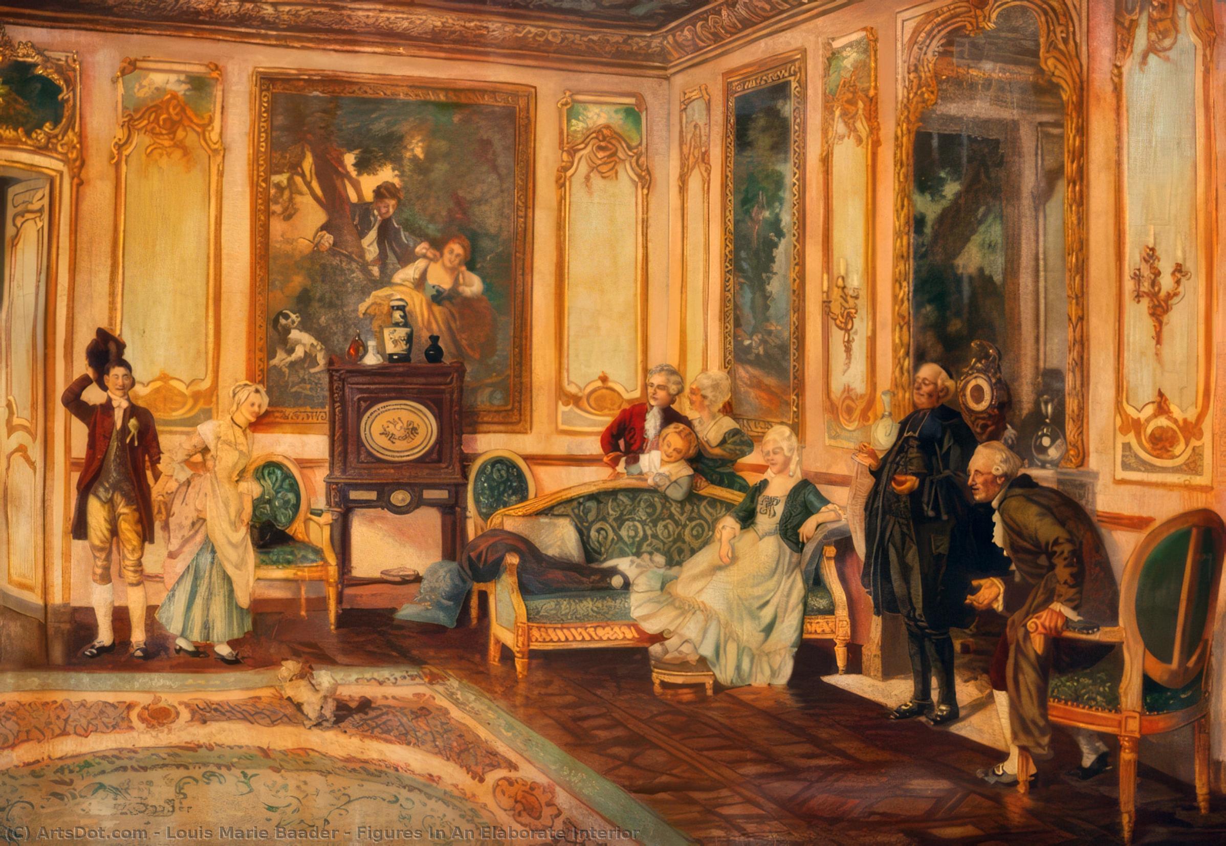 Figures In An Elaborate Interior — Louis Marie Baader