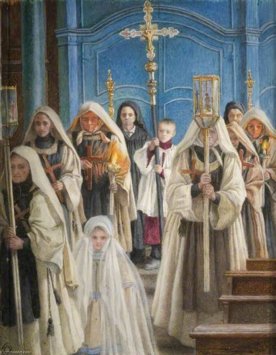 Procession Of The Confraternity Of Saint Croix, Aosta, Piedmont — Estella Louisa Michaela Canziani