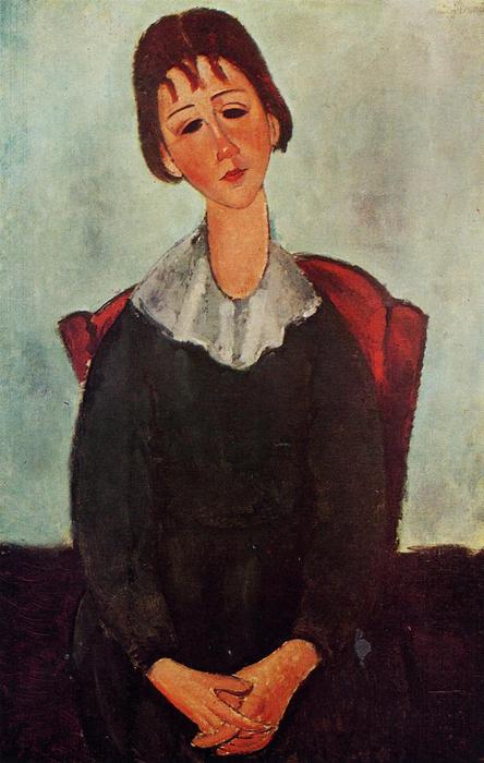 Girl On A Chair (also Known As Mademoiselle Huguette) — Amedeo Modigliani