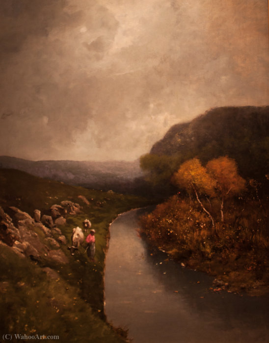 Shepherd Girl By The Brook In Autumn — Bela Spanyi