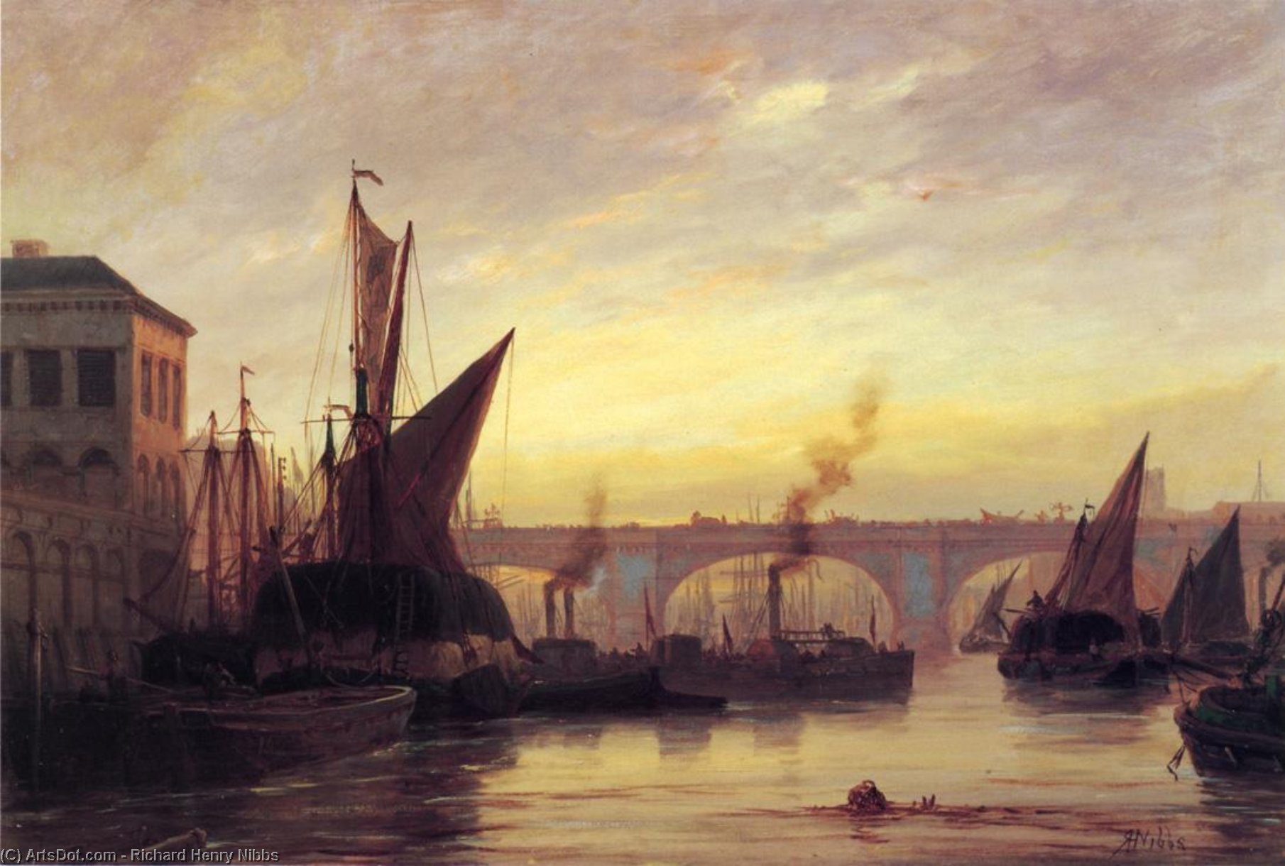 Shipping On The Thames — Richard Henry Nibbs