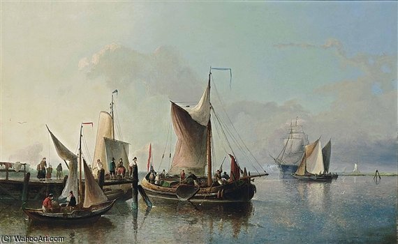 Fishing Boats Off A Jetty — Nicolaas Riegen