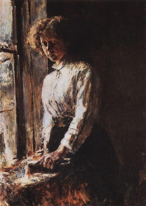 By The Window. Portrait Of Olga Trubnikova — Valentin Alexandrovich Serov