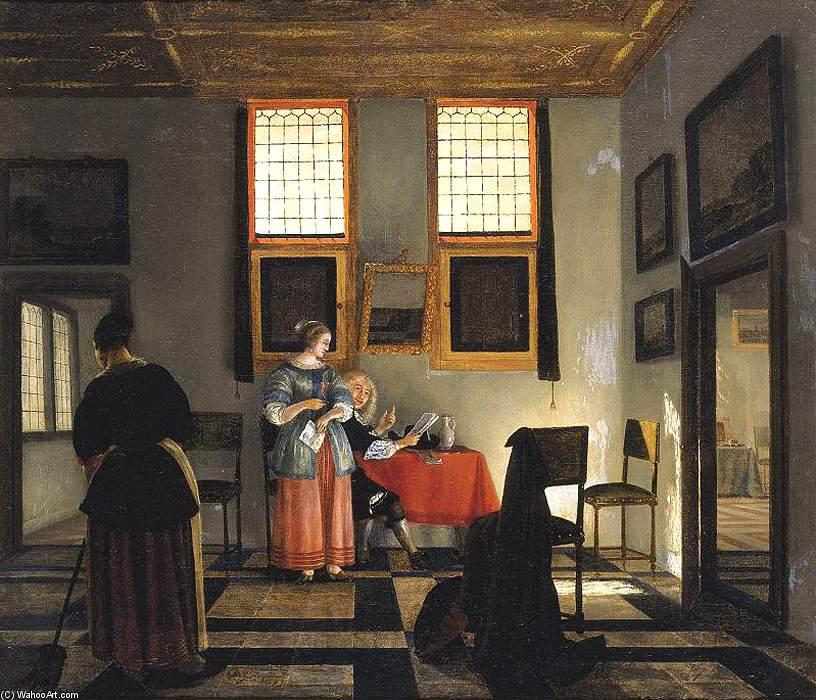Interior With Seated Figures — Pieter Janssens Elinga