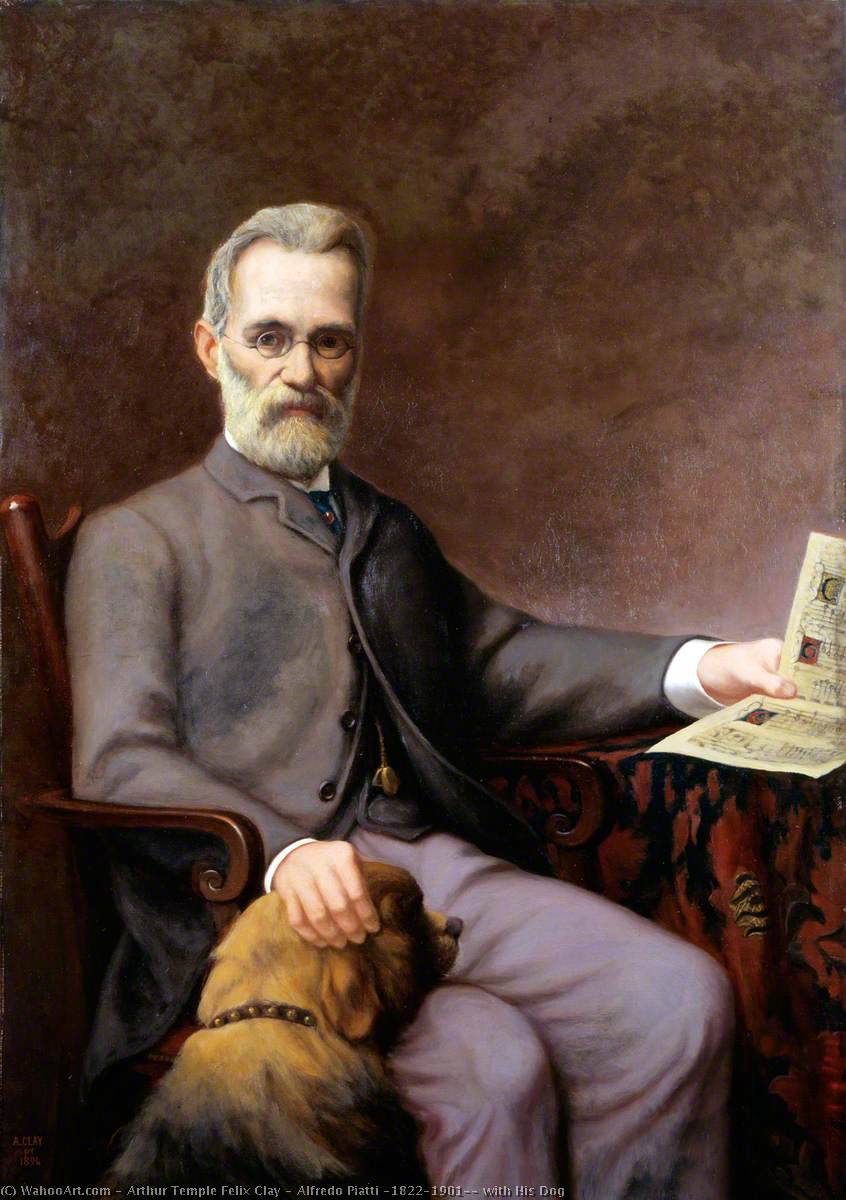 Alfredo Piatti (1822–1901), With His Dog — Arthur Temple Felix Clay