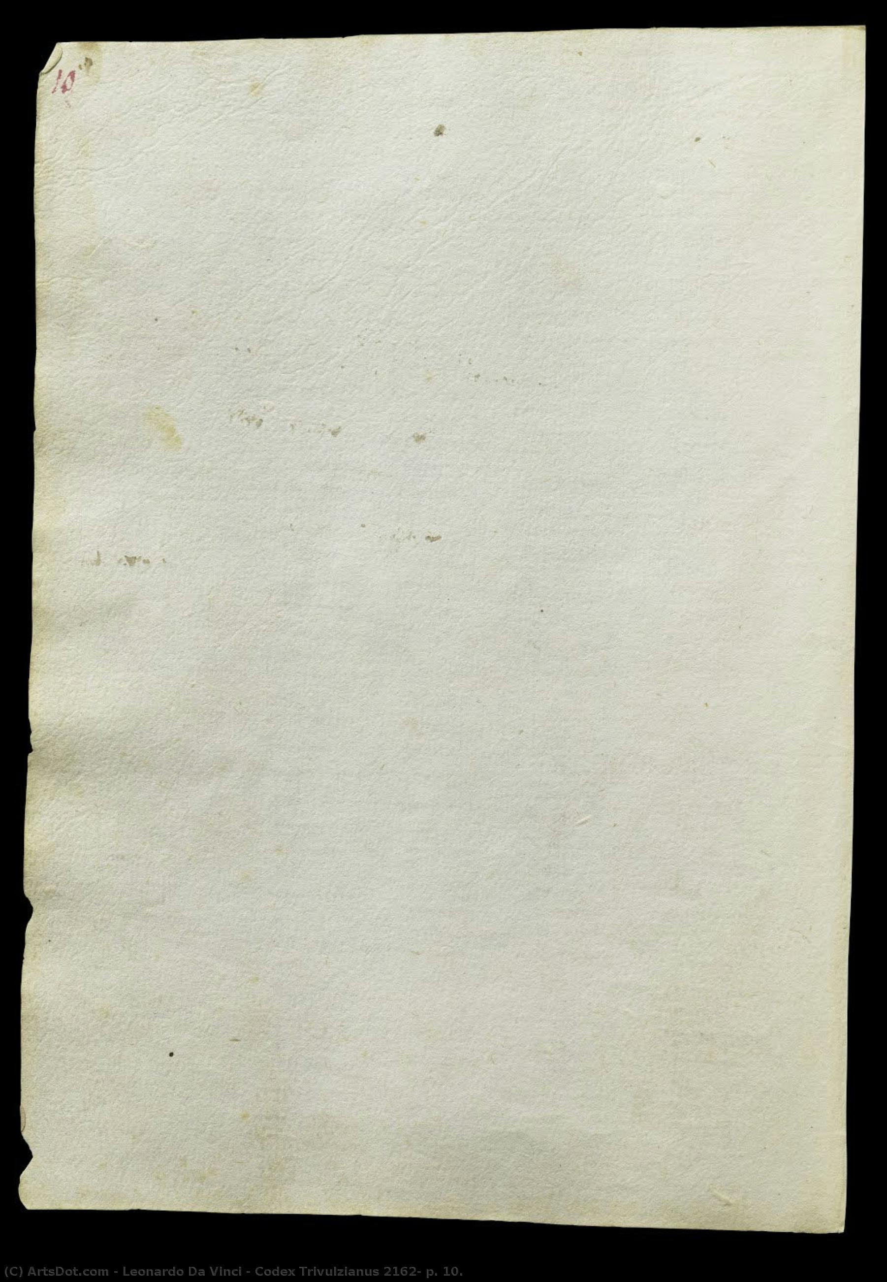 Codex Trivulzianus 2162, Folio 10 — Leonardo Da Vinci
