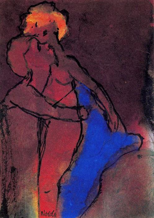 Reddish-brown Couple (embracing) — Emile Nolde
