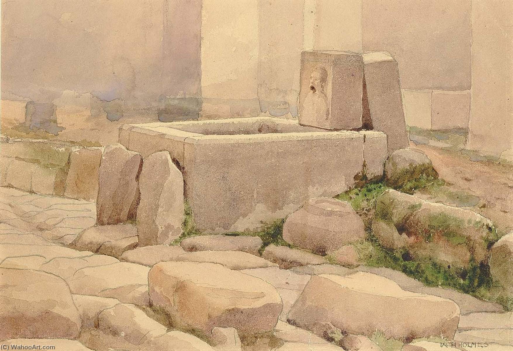 Pompeian Fountain And Horse Trough, 1880 — William Henry Holmes