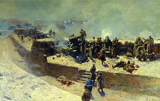 The Alexander Battery Attacking The English-french Fleet — Franz Roubaud
