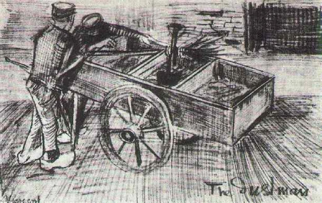 Two Boys Near A Cart — Vincent Willem Van Gogh