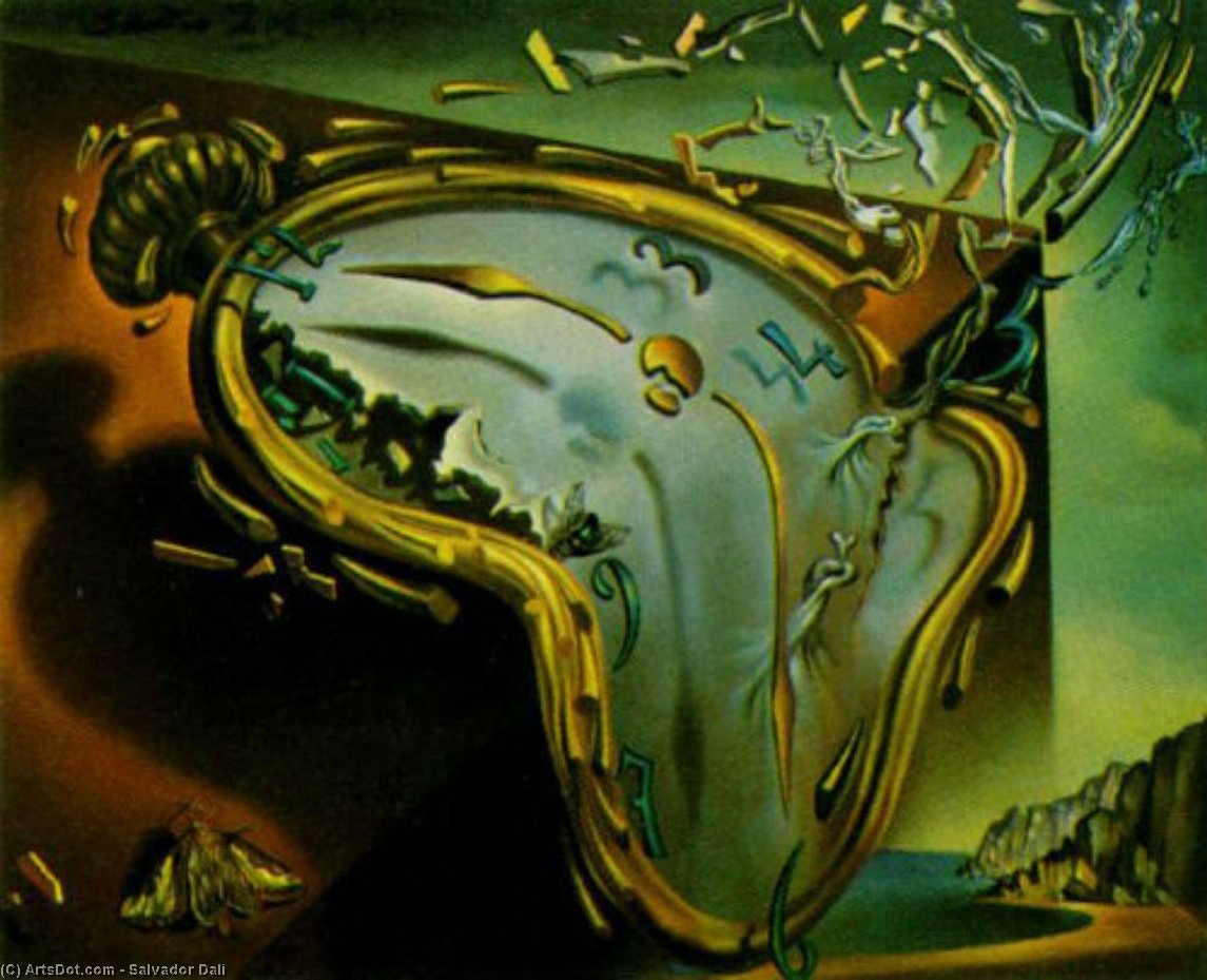 Weiche Uhr Im Moment Des Ersten Explosions, 1954 — Salvador Dalí