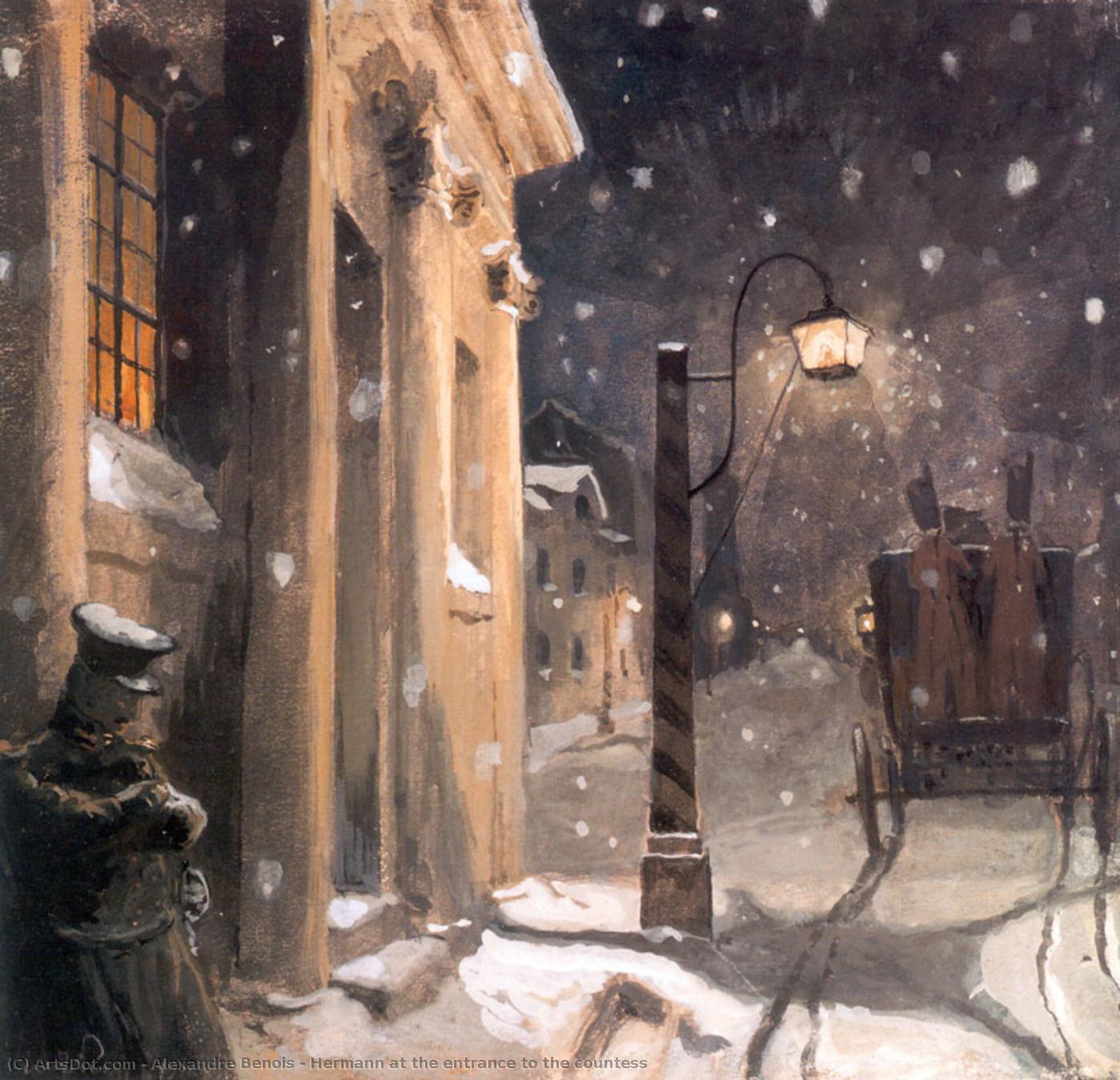 Hermann At The Entrance To The Countess — Alexandre Benois