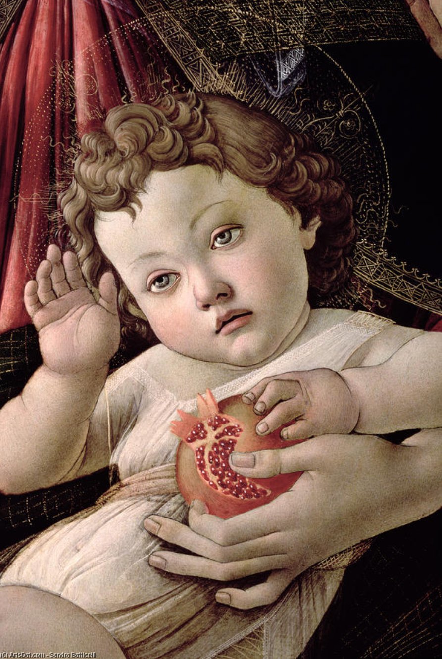 Detail Of The Christ Child From The Madonna Of The Pomegranate — Sandro Botticelli