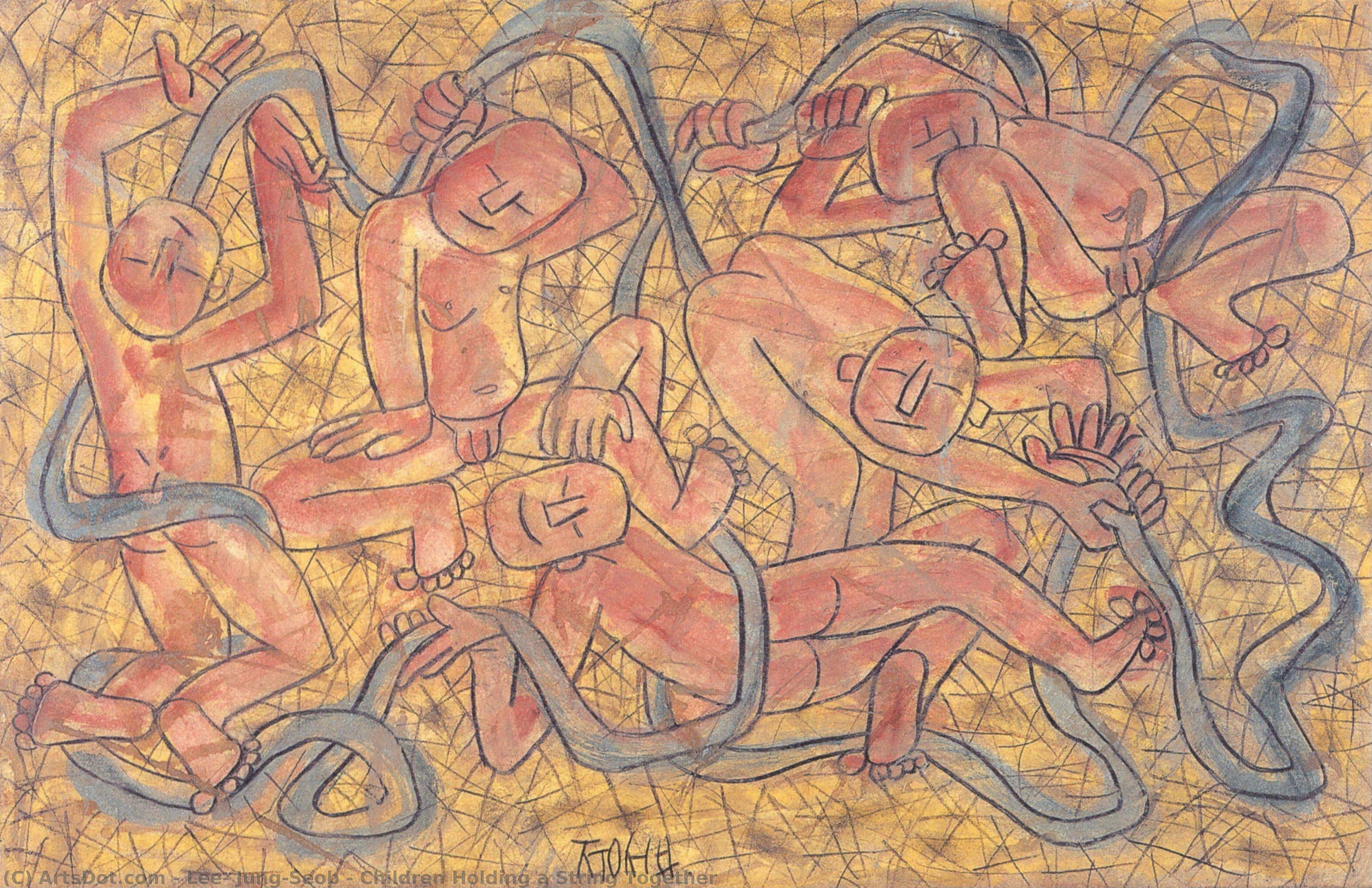 Children Holding A String Together — Li Džung-seob