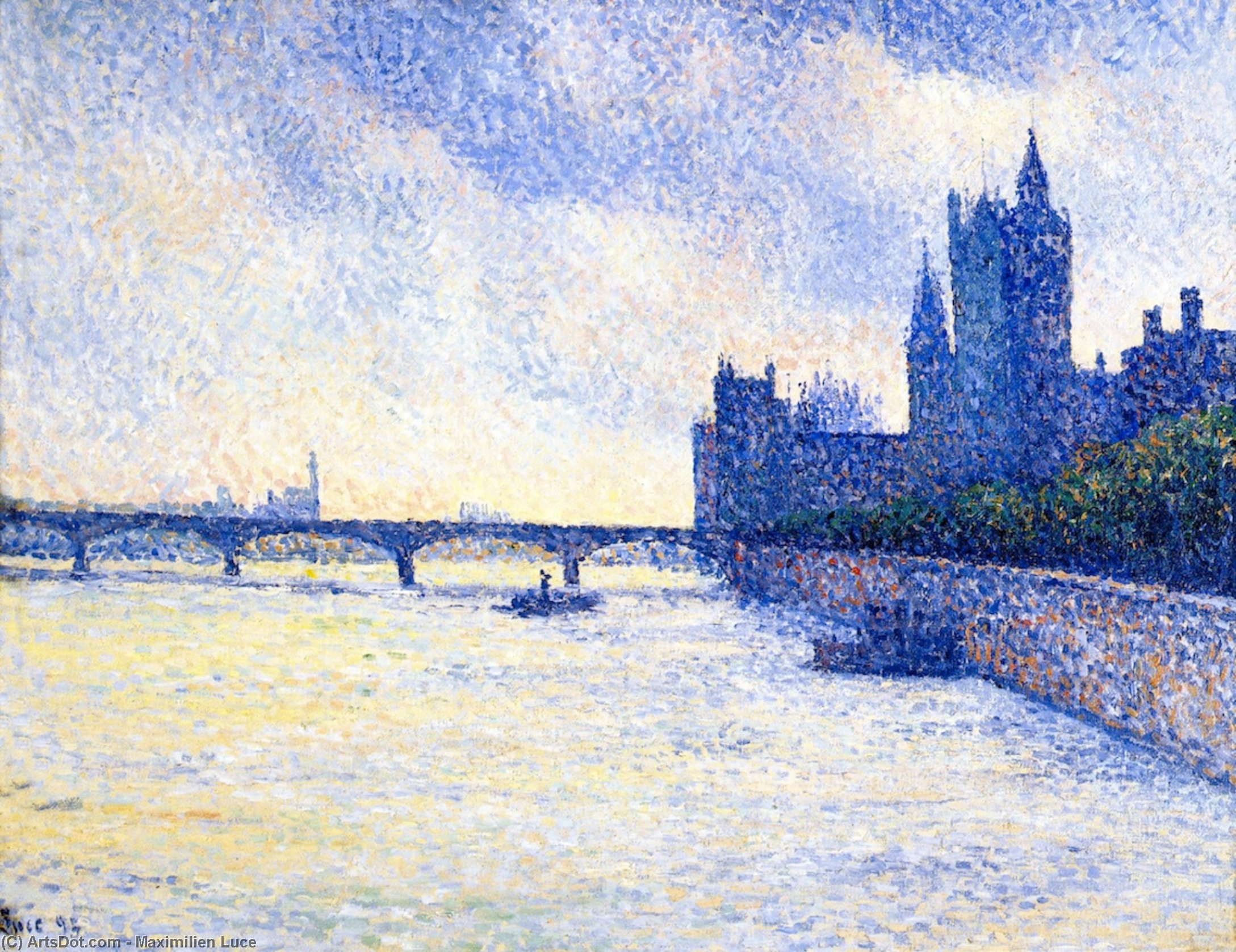 The Thames And The Houses Of Parliament, London — Maximilien Luce