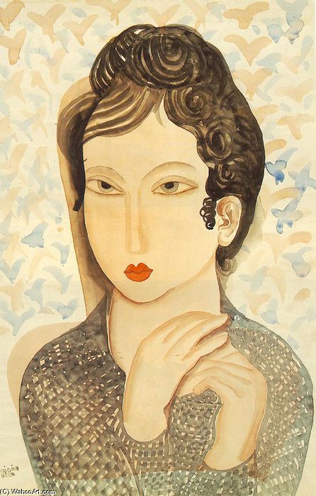 Portrait Of A Woman With Black Hair — Béla Kádár