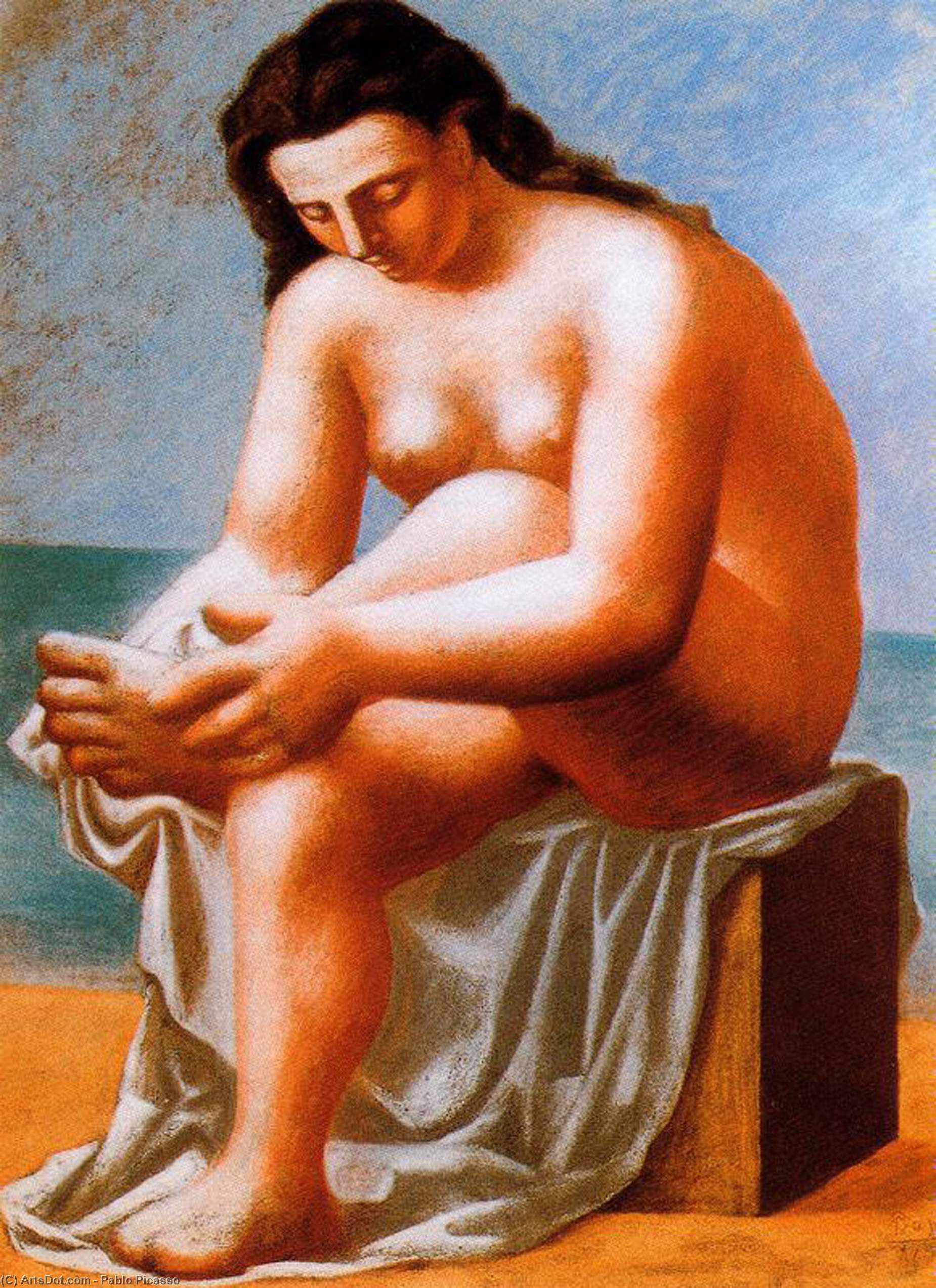 Die Sitzende Frau Beim Trocknen Ihrer Füße — Pablo Picasso