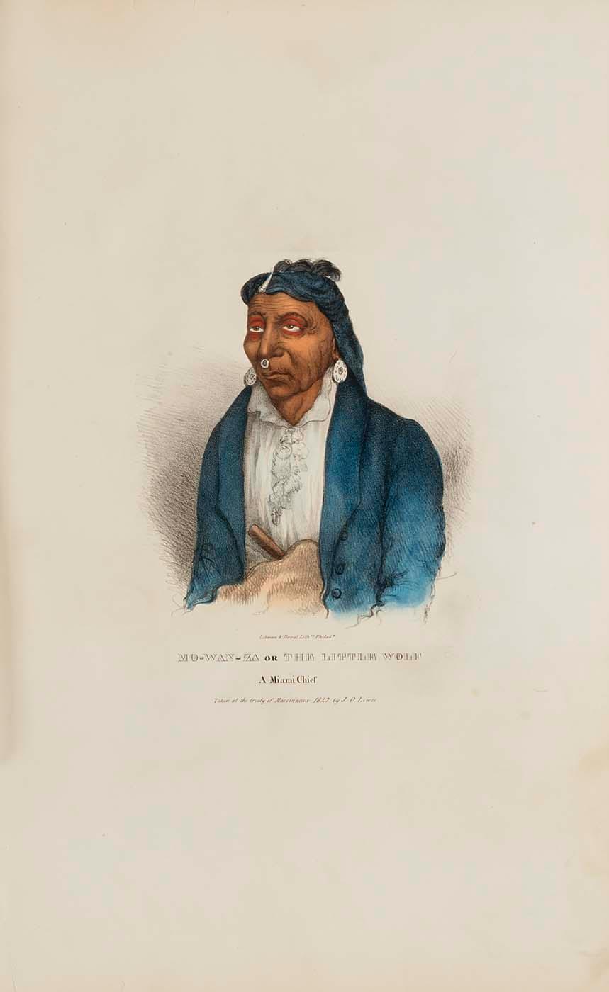 Mo Wan Za Or The Little Wolf A Miami Chief, From The Aboriginal Portfolio — James Otto Lewis
