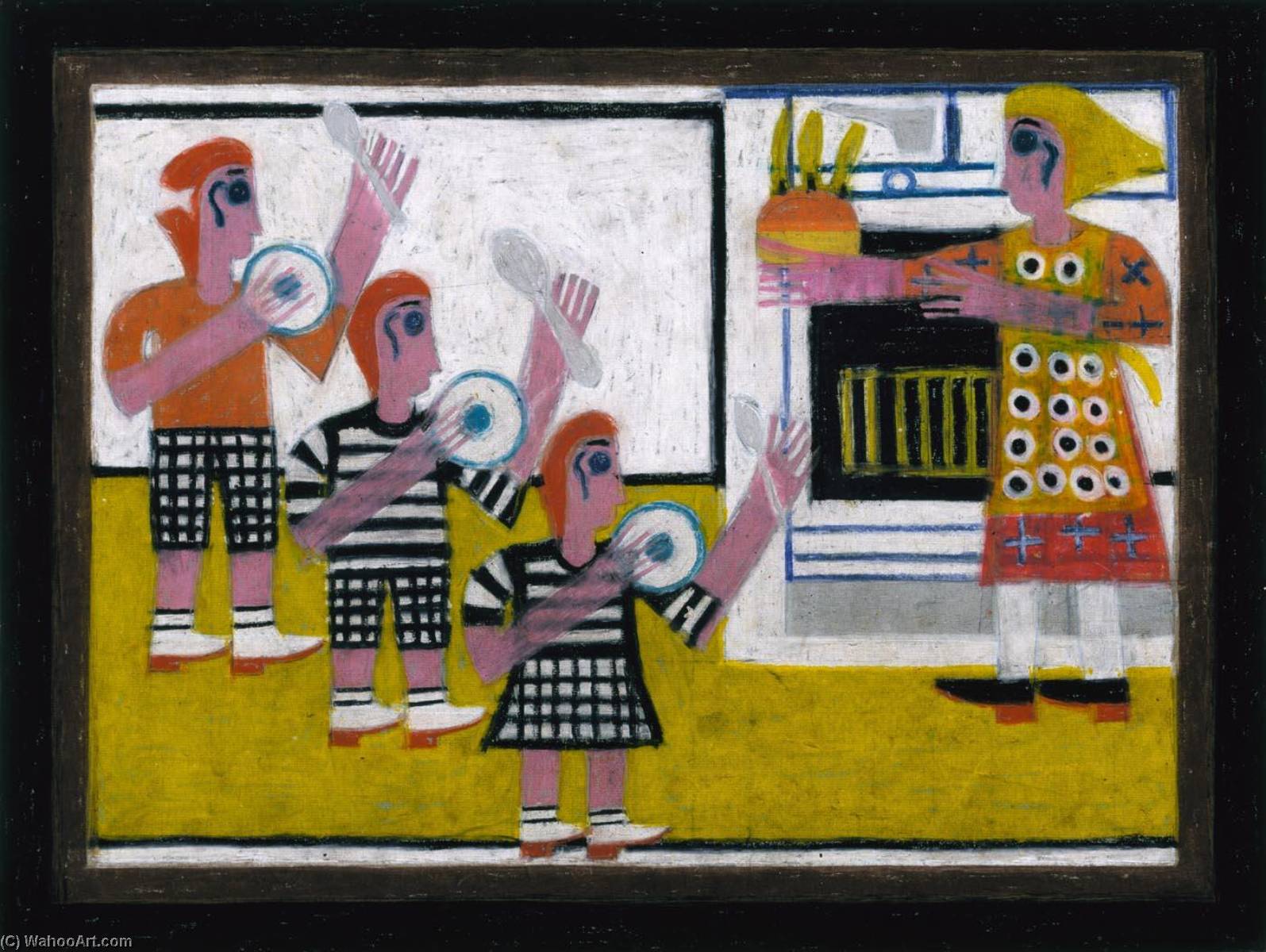 Mother Feeding Children — Eddie Arning
