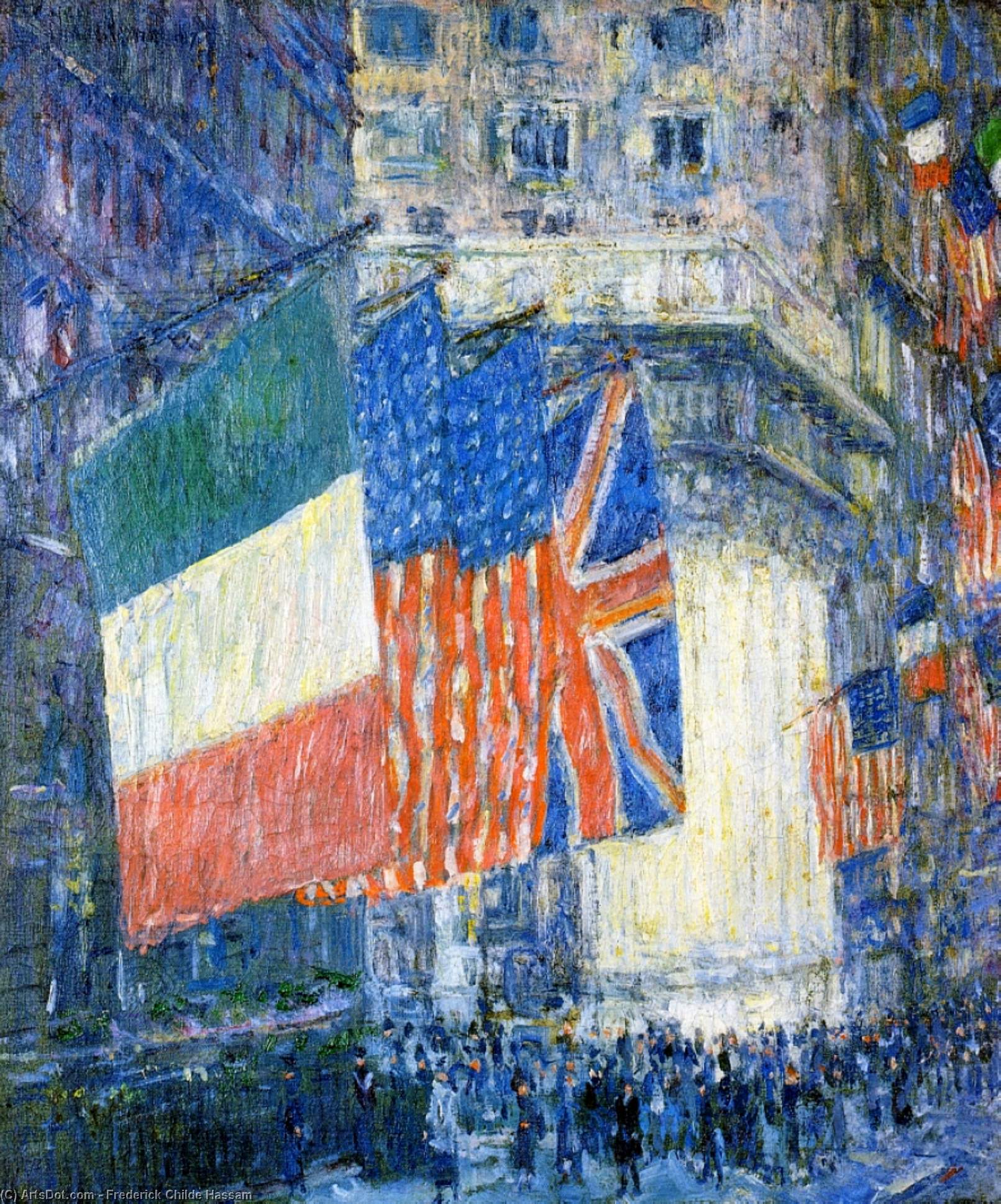 Avenue Of The Allies (aka Flags On The Waldorf) — Frederick Childe Hassam