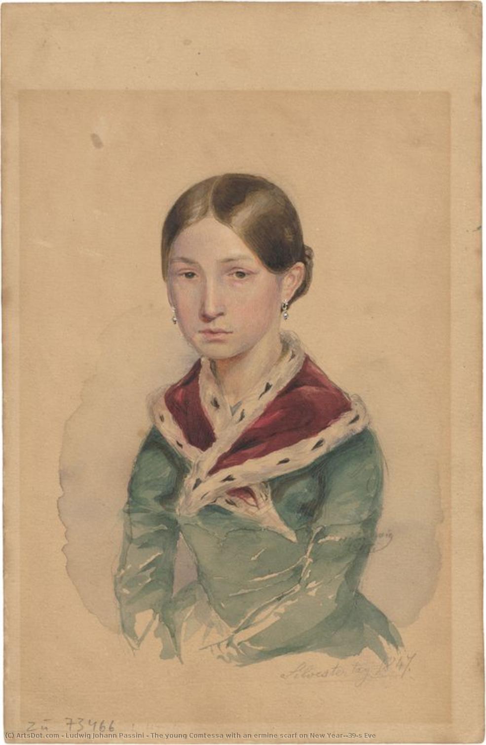 The Young Comtessa With An Ermine Scarf On New Year's Eve — Ludwig Johann Passini