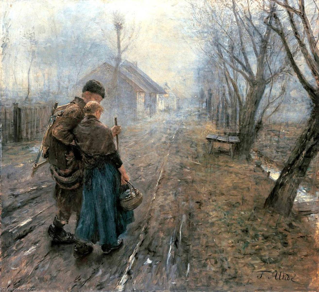 Deutsch Schwerer Gang (ursprünglicher Titel „gang Nach Bethlehem“ ) English The Difficult Journey. Original Title Transition To Bethlehem. Español El Viaje Difícil. Título Original Transición A Belén — Fritz Von Uhde
