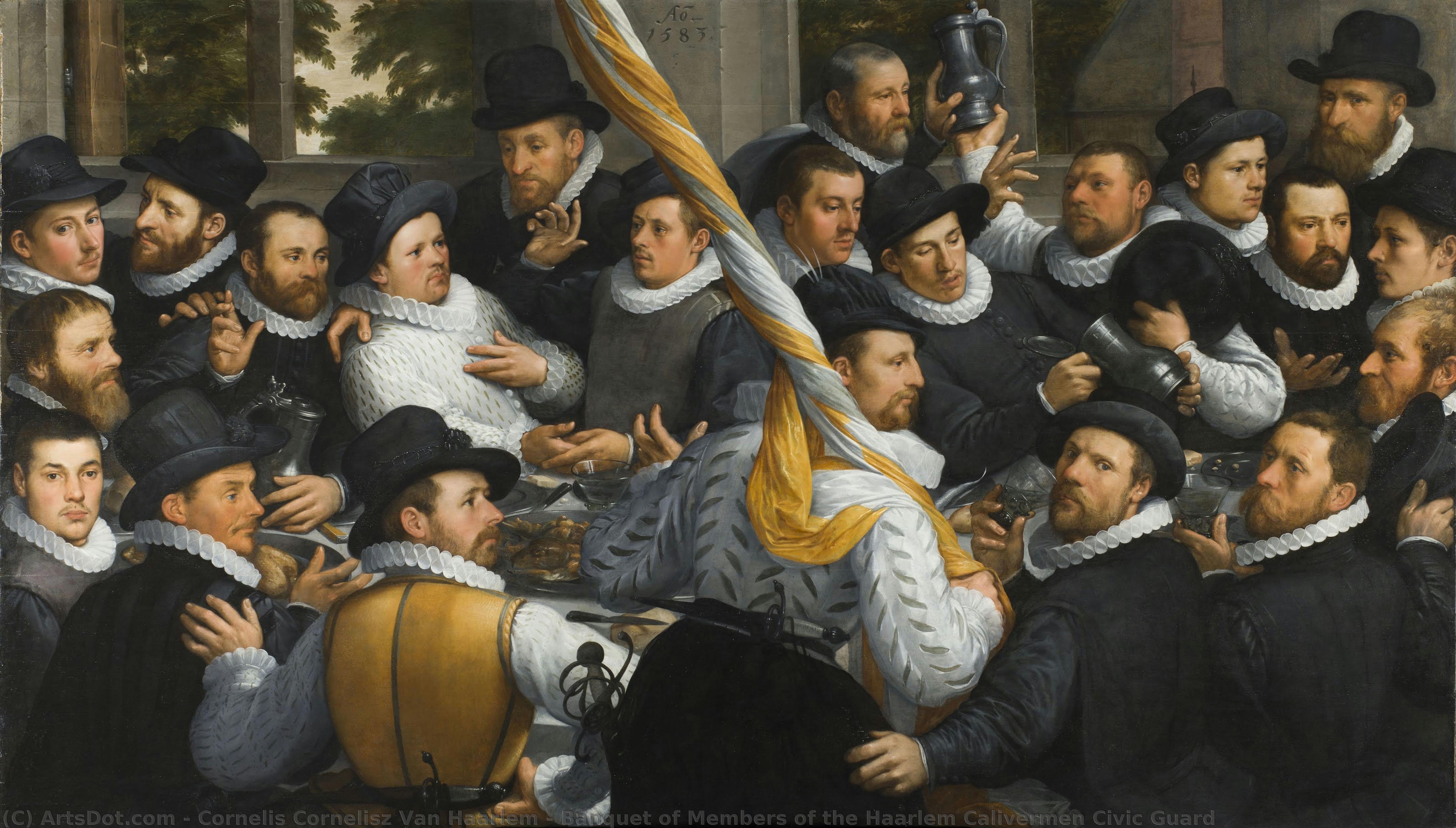 Banquet Of Members Of The Haarlem Calivermen Civic Guard — Cornelis Cornelisz Van Haarlem