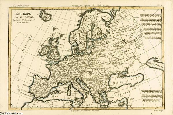 Europe, From 'atlas De Toutes Les Parties Connues Du Globe Terrestre' By Guillaume Raynal ) — Rigobert Bonne (charles Marie Rigobert Bonne)